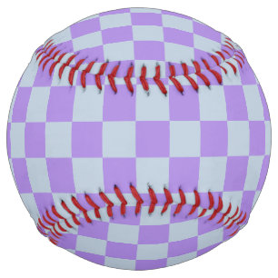 Soft Blue and Lavender Chequered Softball