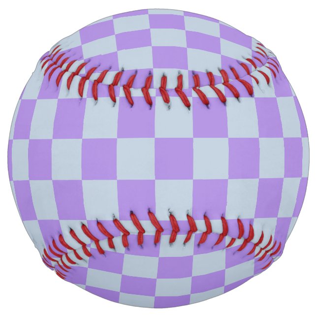 Soft Blue and Lavender Chequered Softball (Front)
