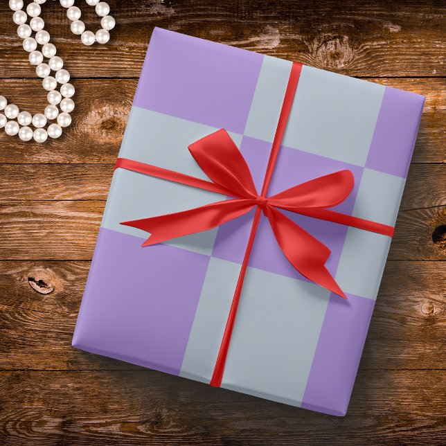 Soft Blue and Lavender Chequered Wrapping Paper (Creator Uploaded)