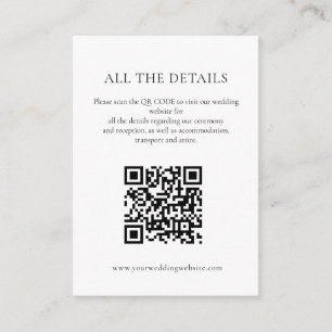 Soft Blue and Pink Flowers QR Code Wedding Details Enclosure Card