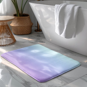 Soft blue and purple gradient background bath mat