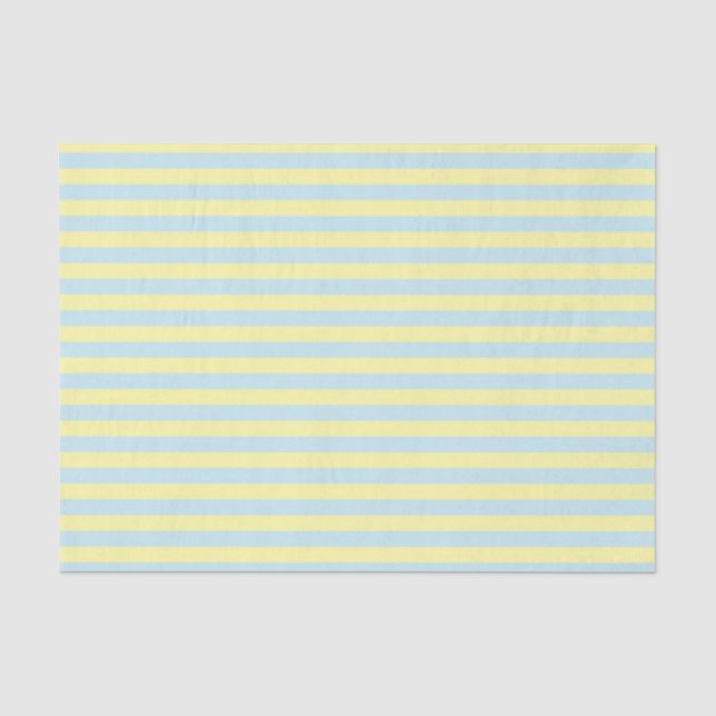 Soft Blue and Soft Yellow Stripes Tissue Paper (Front)