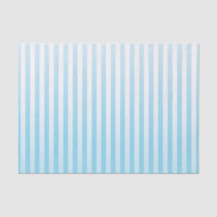 Soft Blue and White Gradated Stripes Tissue Paper