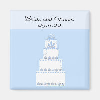 Soft Blue and White Wedding Cake