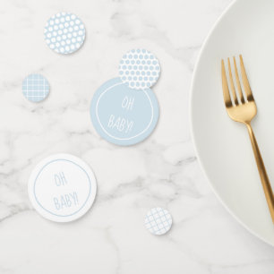 Soft Blue Baby Shower Patterns Table Confetti
