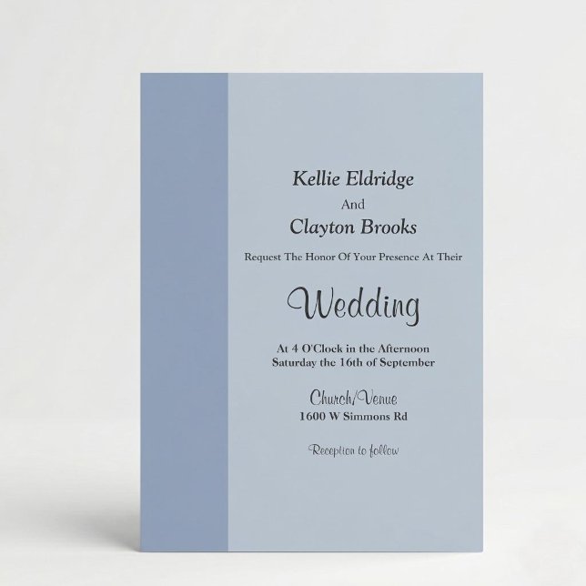 Soft Blue Bar Wedding Invitation (Creator Uploaded)
