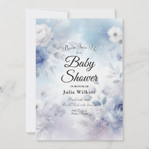 Soft Blue Blossoms and Lavender Mist Invitation
