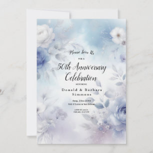Soft Blue Blossoms and Lavender Mist Invitation