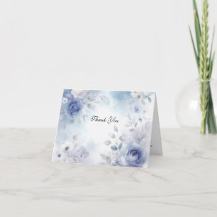 Soft Blue Blossoms and Lavender Mist Wedding Thank You Card