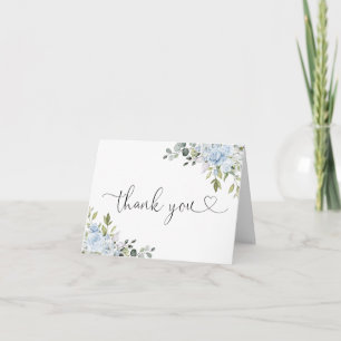 Soft Blue Botanical Thank You Card