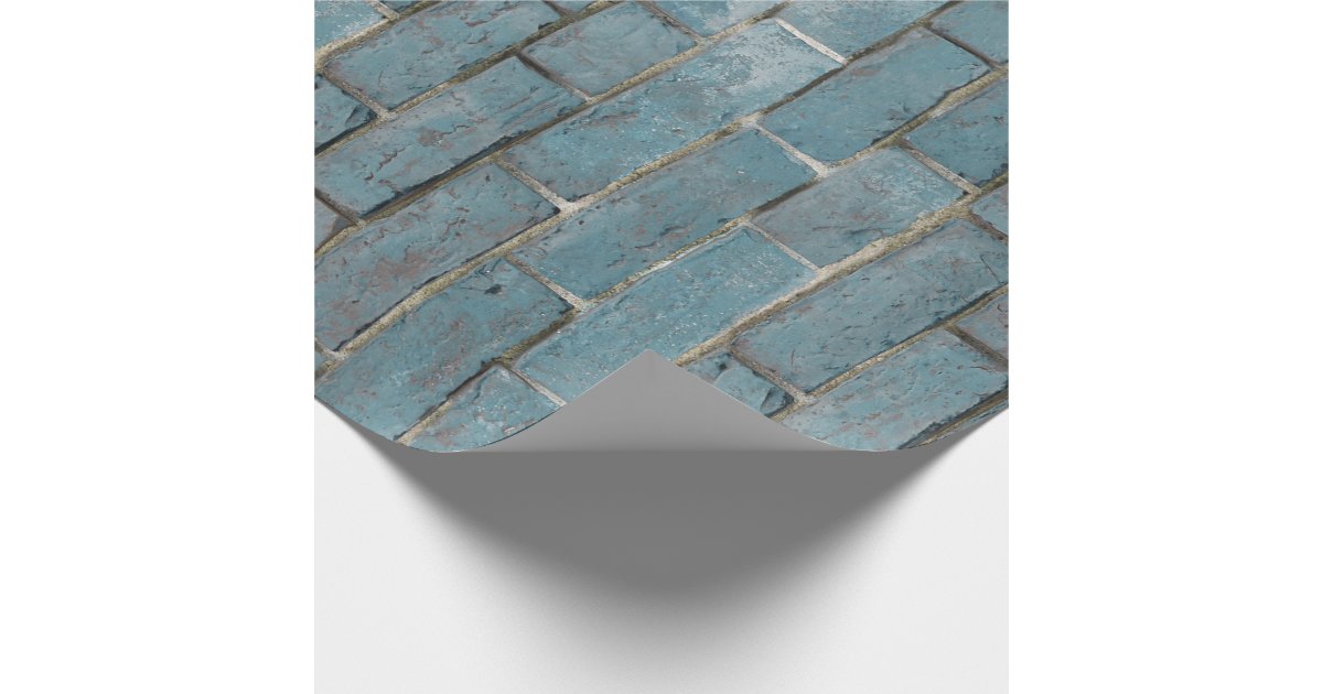Soft Blue Brick Wall Pattern Wrapping Paper Zazzle