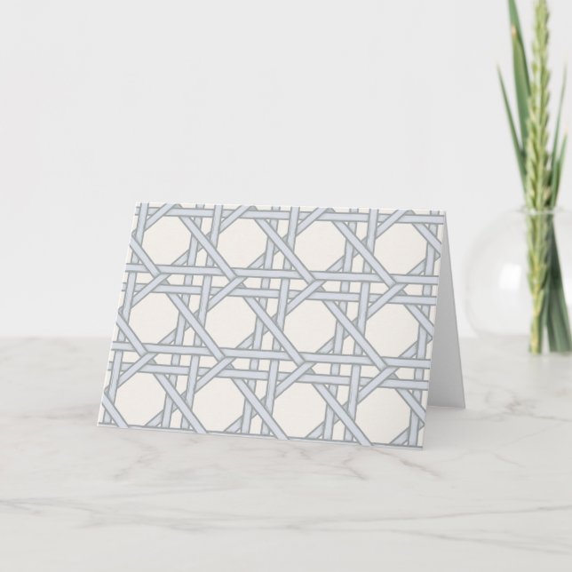 Soft Blue Cane Webbing on Bone Card (Front)