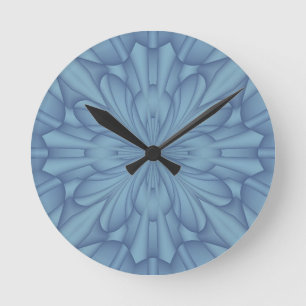 Soft Blue Christmas Stars #2 Round Clock