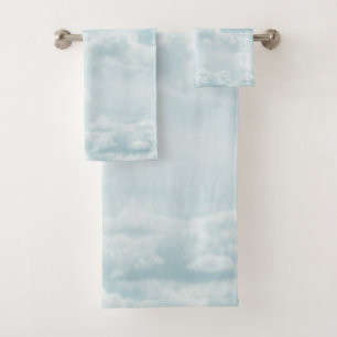 Soft Blue Clouds #2 #clouds #wall #art Bath Towel Set