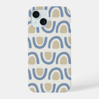 Soft Blue Coastal Arch Geometric Pattern
