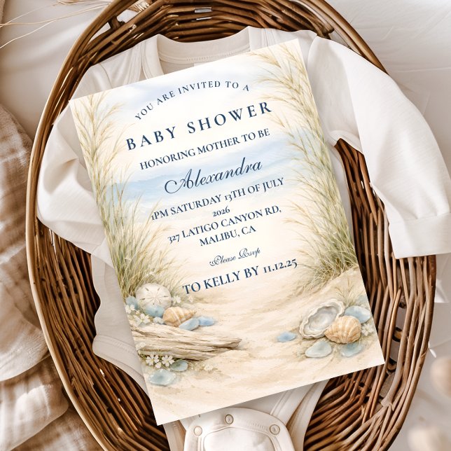 Soft Blue Coastal Baby Shower Invitation (Creator Uploaded)