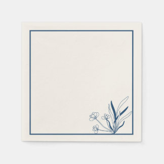 Soft Blue Coastal Botanical Napkins