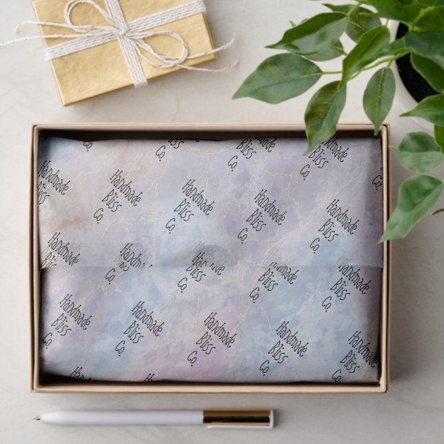 Soft Blue Colorful Marble Tissue Paper (Gift)