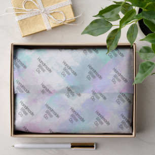 Soft Blue Colourful Watercolor Marble Tissue Paper