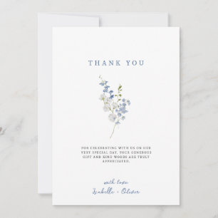 Soft Blue Delicate Floral Bouquet Thank You Card