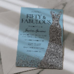 Soft Blue Elegance 50th Birthday Party Invitation<br><div class="desc">Soft Blue Elegance 50th Birthday Party Invitations
Variations to the invitation and matching items in our store</div>