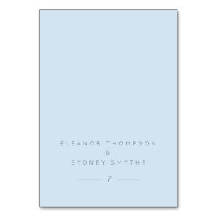 Soft Blue Elegant Wedding Guest Table Place Card
