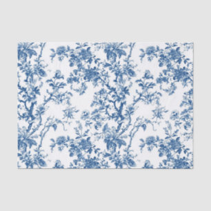 Soft Blue Floral Branch Toile Garden Party Tissue Paper