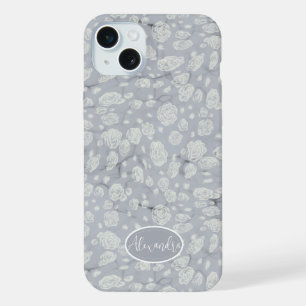 Soft Blue Floral Waters iPhone 15 Plus Case