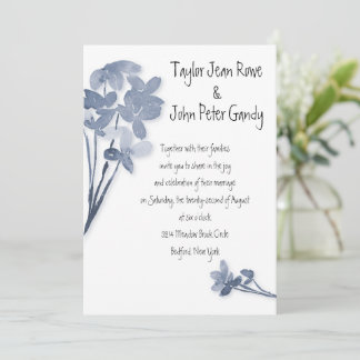 Soft Blue Flower Wedding Invitation