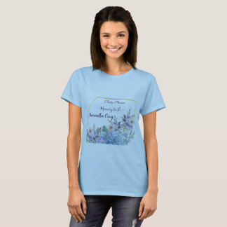Soft Blue Flowers Buds Hydrangea Lilac Baby Shower T-Shirt