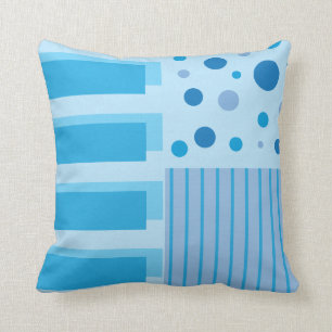 Soft Blue Geometric Patterns Cushion