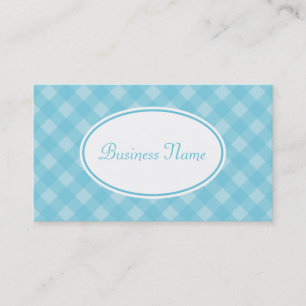 Soft Blue Gingham Business Card