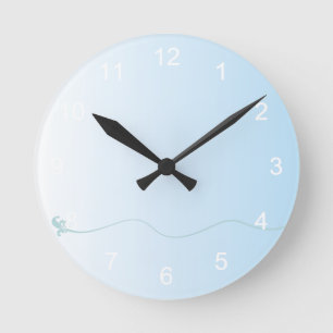 Soft Blue Gradient Round Clock