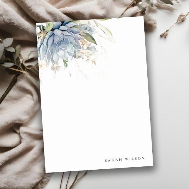 Soft Blue Green Succulent Floral Botanical Wedding Card (Creator Uploaded)