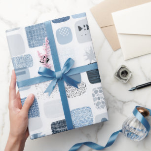Soft Blue Grey Balance Abstract Pattern Wrapping Paper