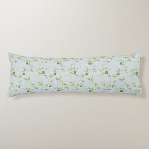 Soft Blue Grey Mini Watermelon Botanical Body Cushion