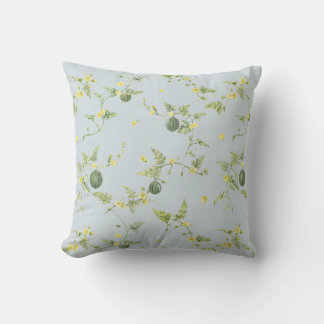 Soft Blue Grey Mini Watermelon Botanical Cushion