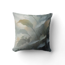 Soft Blue Grey Misty Forest Leaves