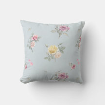 Soft Blue Grey Rose Watercolor Floral