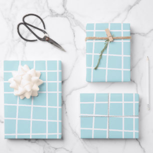 Soft Blue Grid Abstract Pattern Wrapping Paper Sheet
