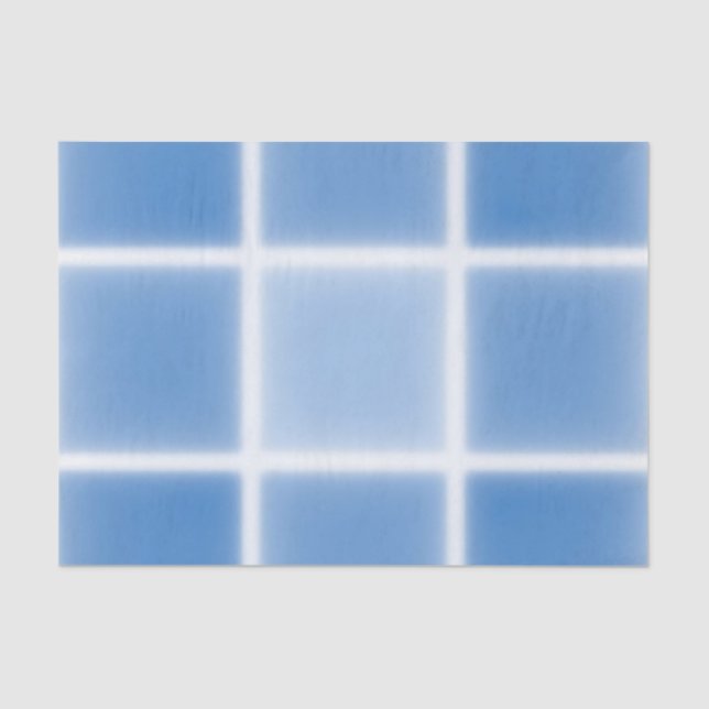Soft Blue Grid Tile Pattern Tissue Paper (Front)
