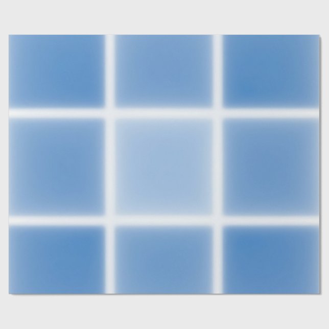 Soft Blue Grid Tile Pattern Wrapping Paper (Flat)