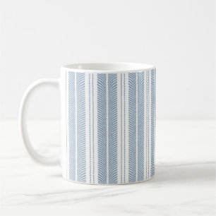 Soft Blue Herringbone Fern Striped Pattern Coffee Mug