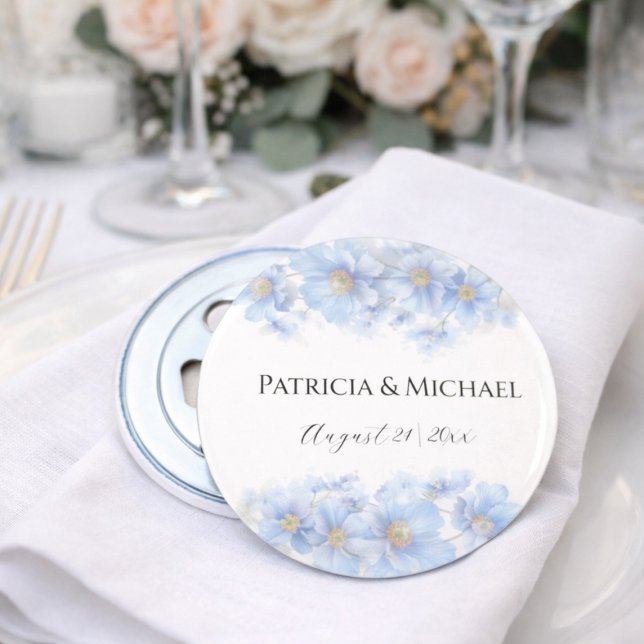 Soft Blue Himalayan Poppy Flower Garden Wedding  Bottle Opener (Creator Uploaded)