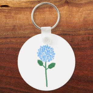 Soft Blue Hydrangea Botanical Gift Key Ring