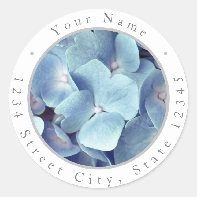 Soft Blue Hydrangea Pattern Labels (Front)