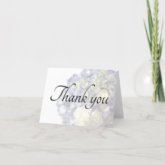 Soft blue hydrangea personalizable thank you card