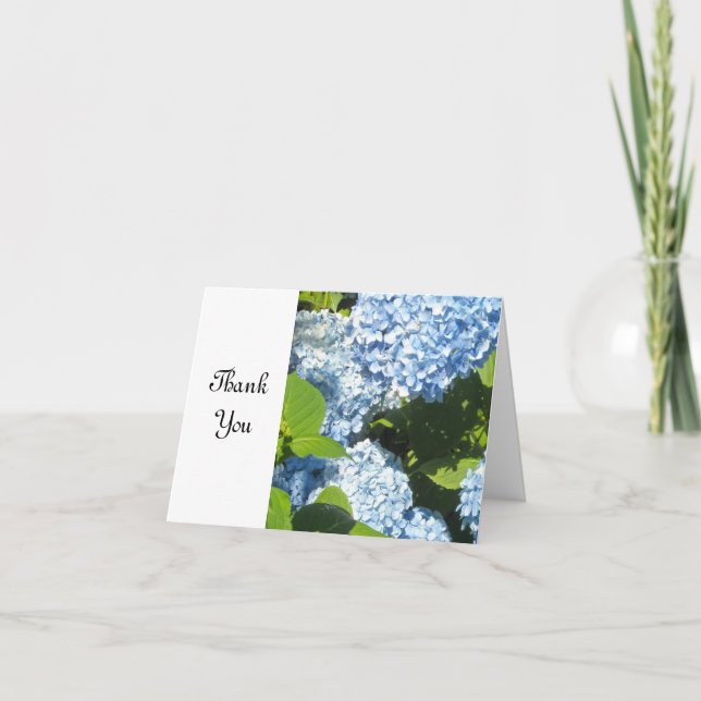Soft Blue Hydrangea Thank You Card (Front)