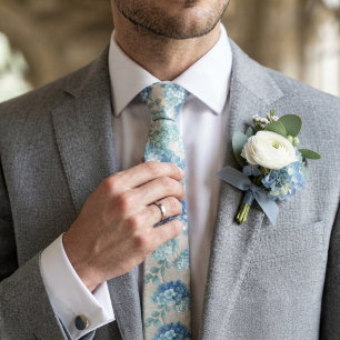 Soft Blue Hydrangea Tie