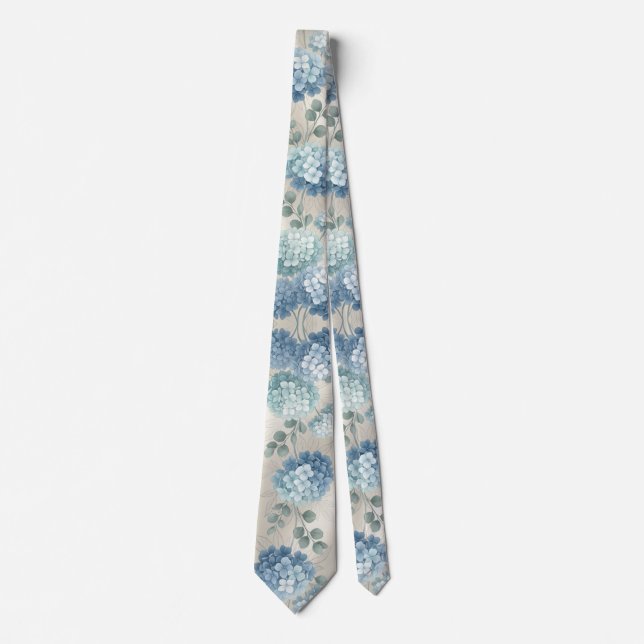 Soft Blue Hydrangea Tie (Front)